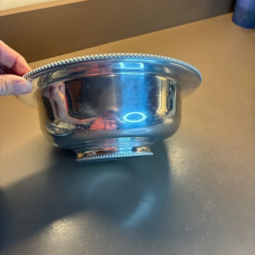Vintage B W Buenilum Hand Aluminum  Bowl With Lid 1950s MCM Mid-Century Modern